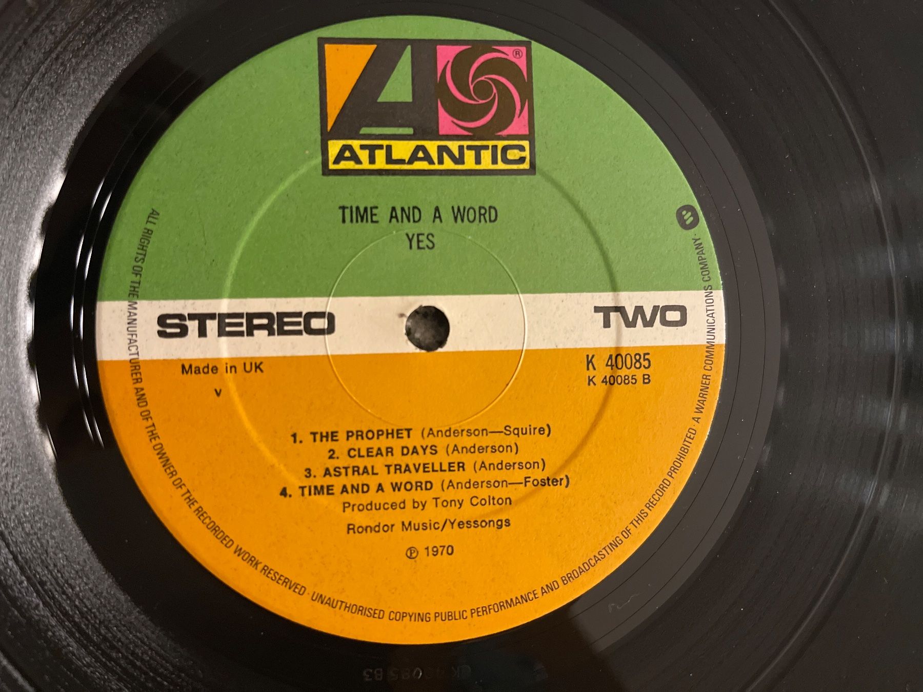 Dischi in vinile: S40/YES - Time and a Word – Usato da Frutigen venduto da Philippe_jsp 2