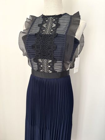 Self-Portrait Spitzen-Midikleid Navy Neu mit Etikett
