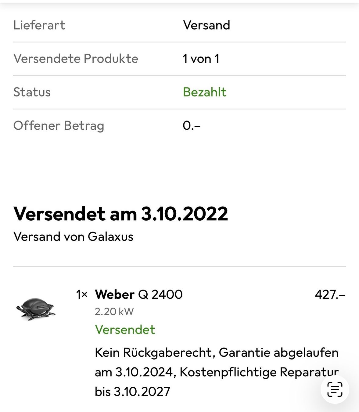 Weber Griglie: Weber Elektrogrill Q2400 – Usato da Fehraltorf venduto da byceline. 7