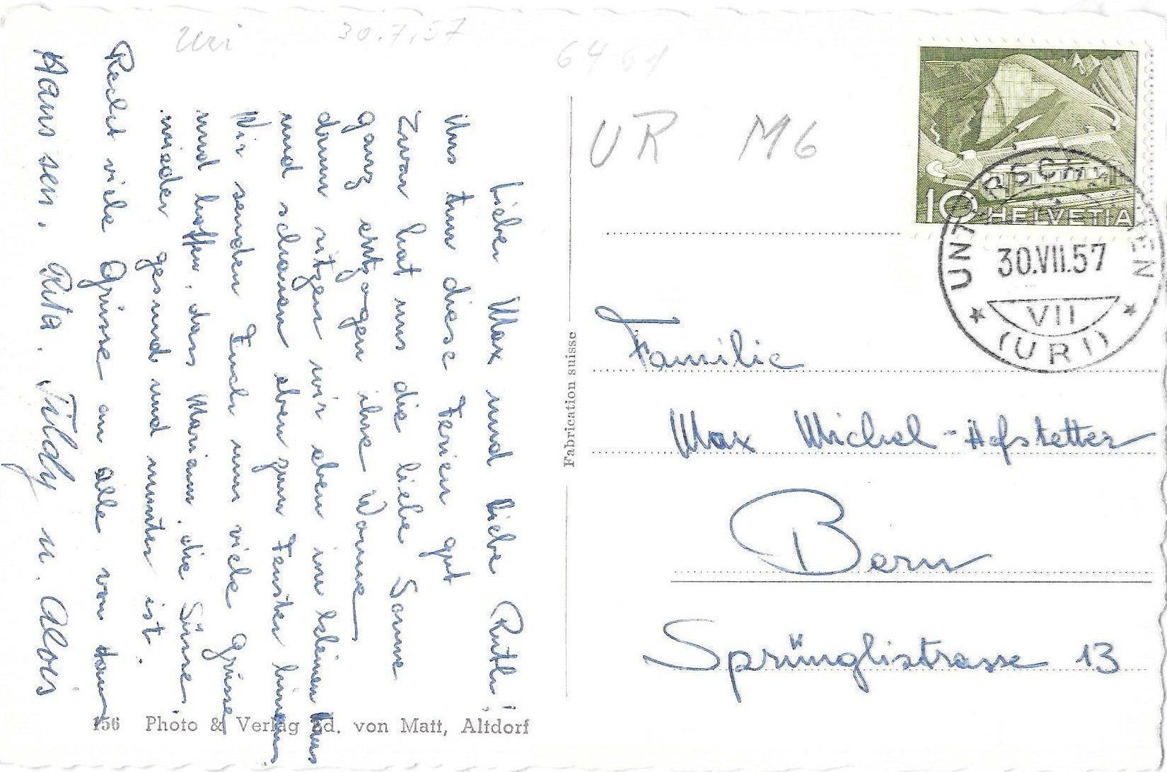 Cartes postales: Aesch im Schächental mit Stäubifall – D'occasion à Olten par clotaldi 1