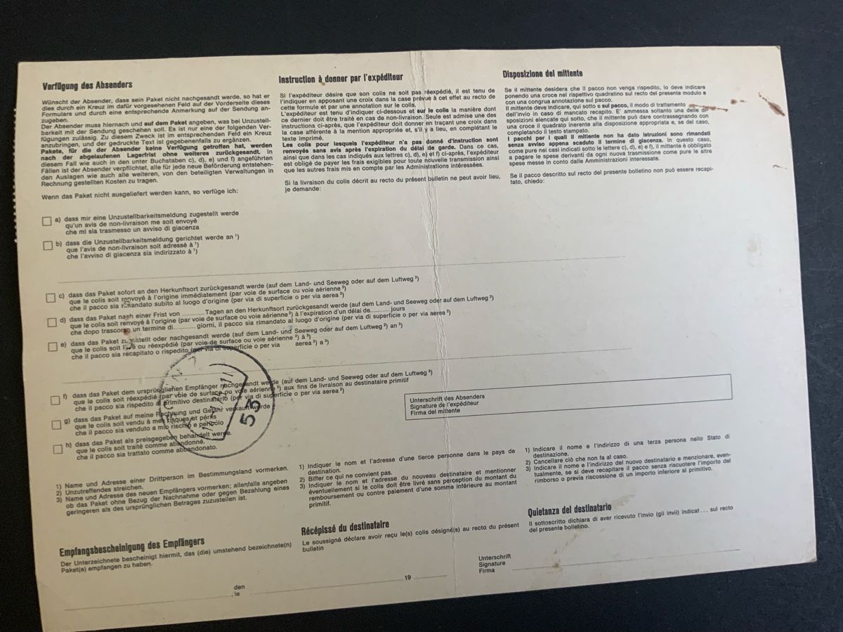 Tutti i francobolli: Wolhusen Paketkarte – Usato da Binningen venduto da chr_cr5n 1