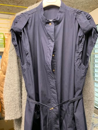 Blusen Kleid dunkelblau Goldknöpfe Gr. M/38-40 Sommer
