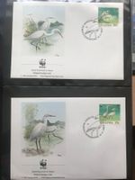 WWF Singapur 1993 China-Seidenreiher Satz Ersttagsbriefe