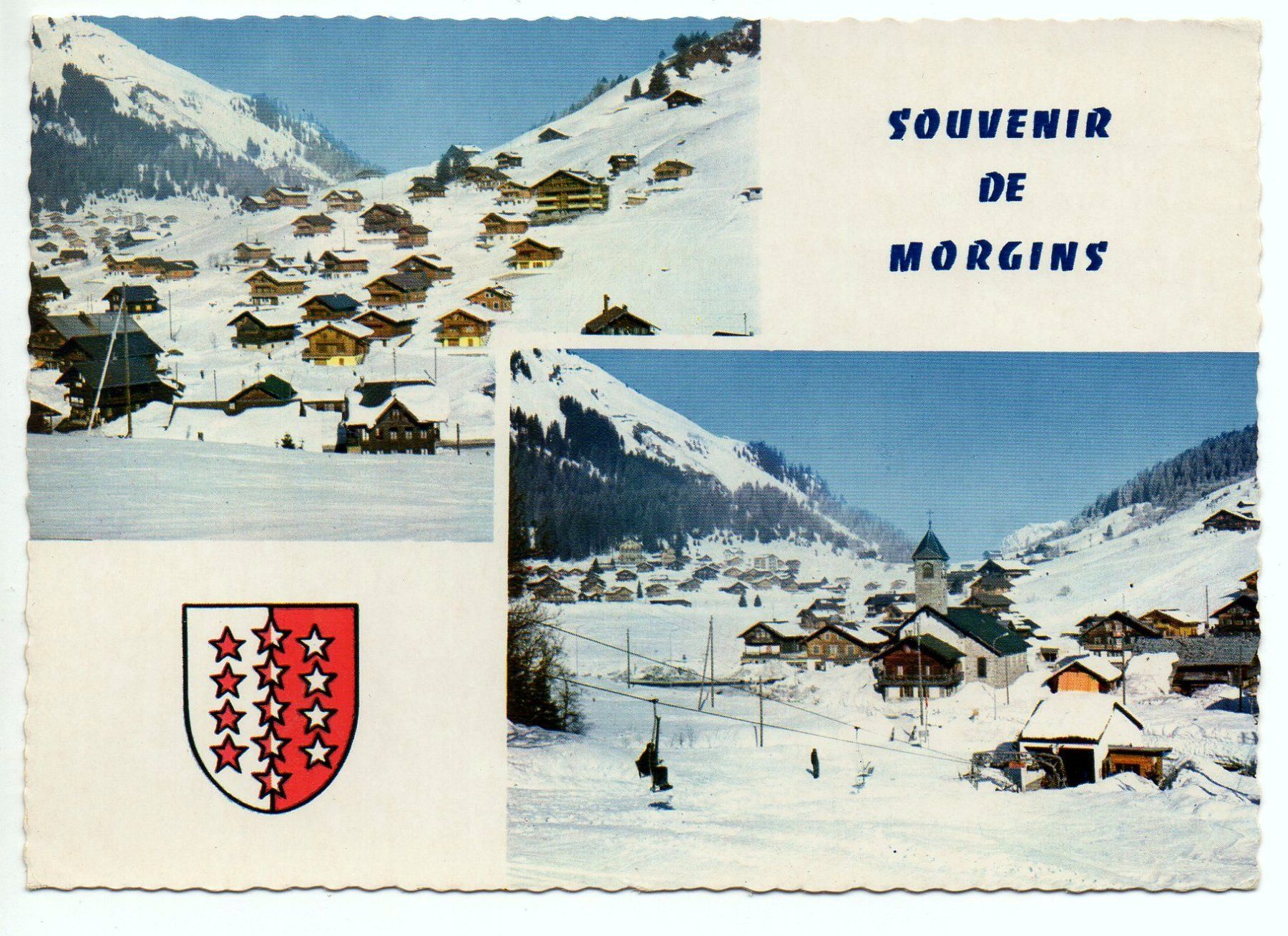 Cartoline postali: Souvenir de MORGINS Sesselbahn – Usato da Jona venduto da philajona