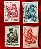 Evangelisten gestempel Nr.381/ 382/ 383/ 384  