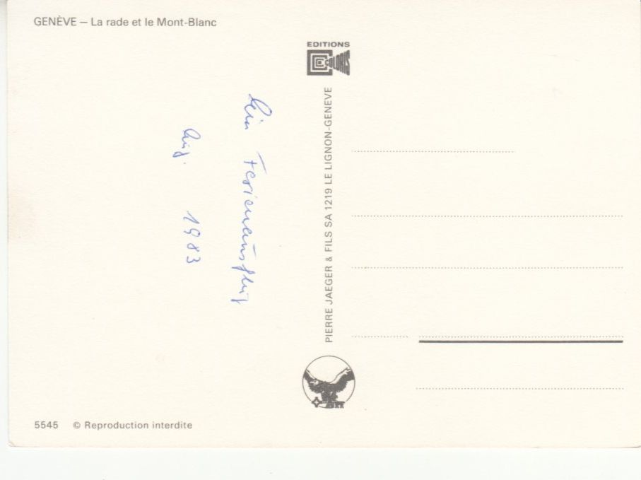 Cartoline postali: Genève 1983 – Usato da Bürglen TG venduto da StampGraf 1