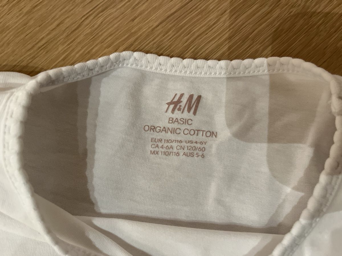 H&M Hemden, T-Shirts & Polos: Basic Organic Cotton Long Sleeve Top, Size 110/116 – Gebraucht aus Planken von R4gskL7 1