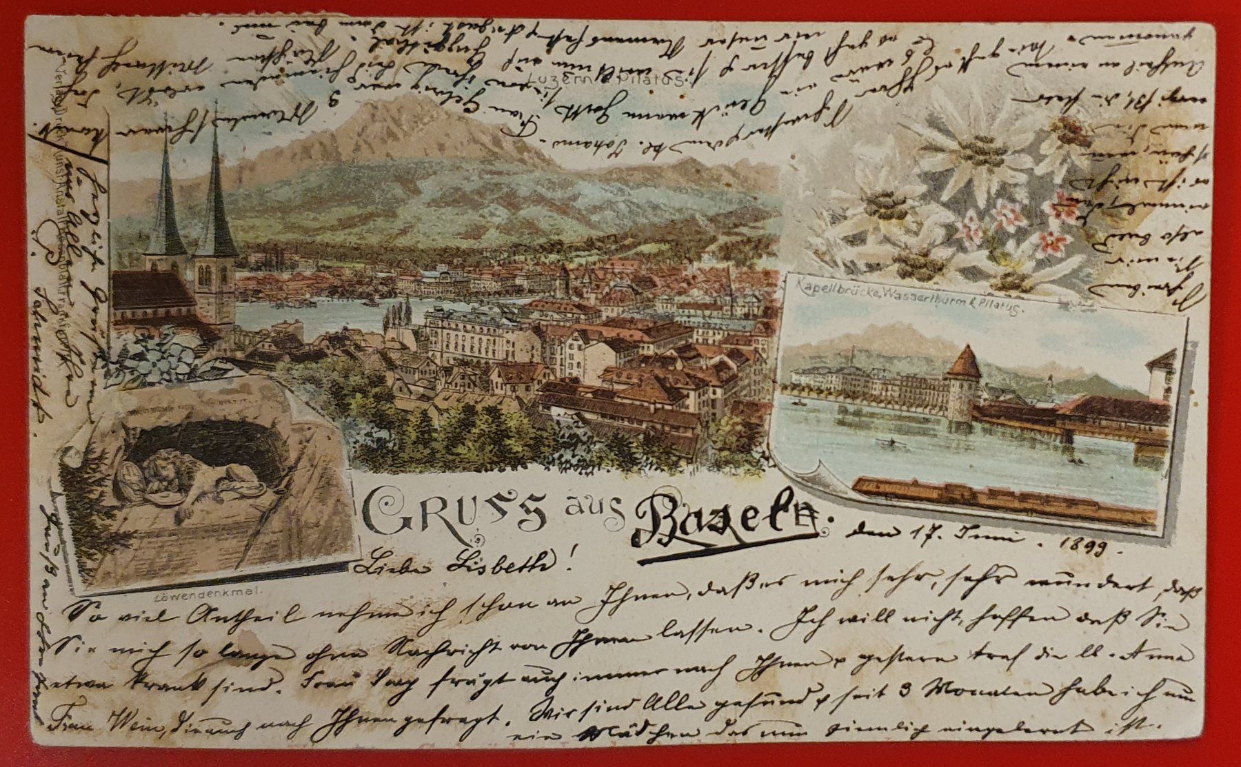 Cartoline postali: Gruss aus Basel 1899 – Usato da Kreuzlingen venduto da Rschweiz1