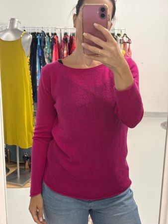 Hallhuber Kaschmir Pullover Gr. M-XL Pink Rundhals