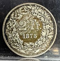 2 FRANKEN 1875 SILBER SELTENER JAHRGANG HOCH KW !!!
