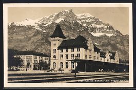 AK Glarus, Bahnhof mit Wiggis