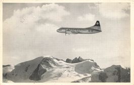 Schweiz Swissair Convair Liner über den Alpen