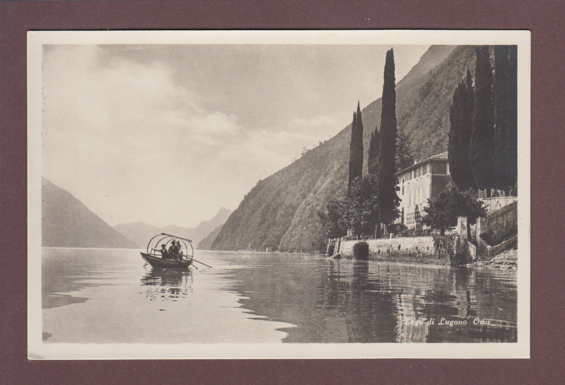 Cartoline postali: Lago di Lugano - ORIA - Barca – Usato da Pully venduto da nicecards