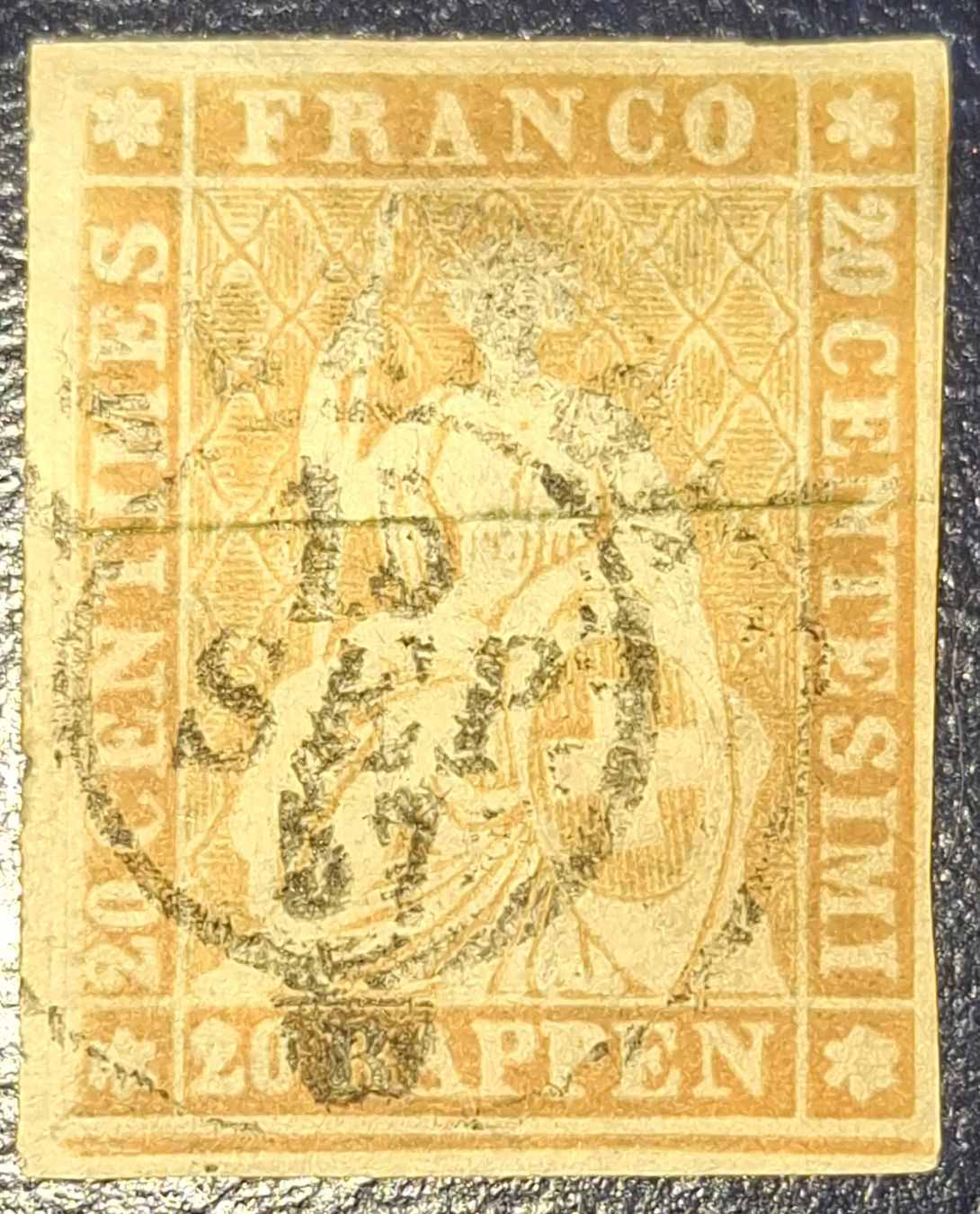 Tutti i francobolli: Strubel 25F Kat. 370.- – Usato da Balgach venduto da SIMEON27