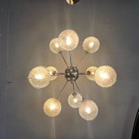 Sputnik Kronleuchter Metall Hängelampe mit LED verchromt