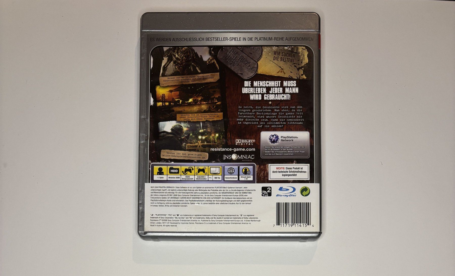 Giochi: PS3 - Resistance 2 – Usato da Allschwil venduto da Bullach 2