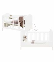 Lit bébé blanc avec matelas comme neuf 