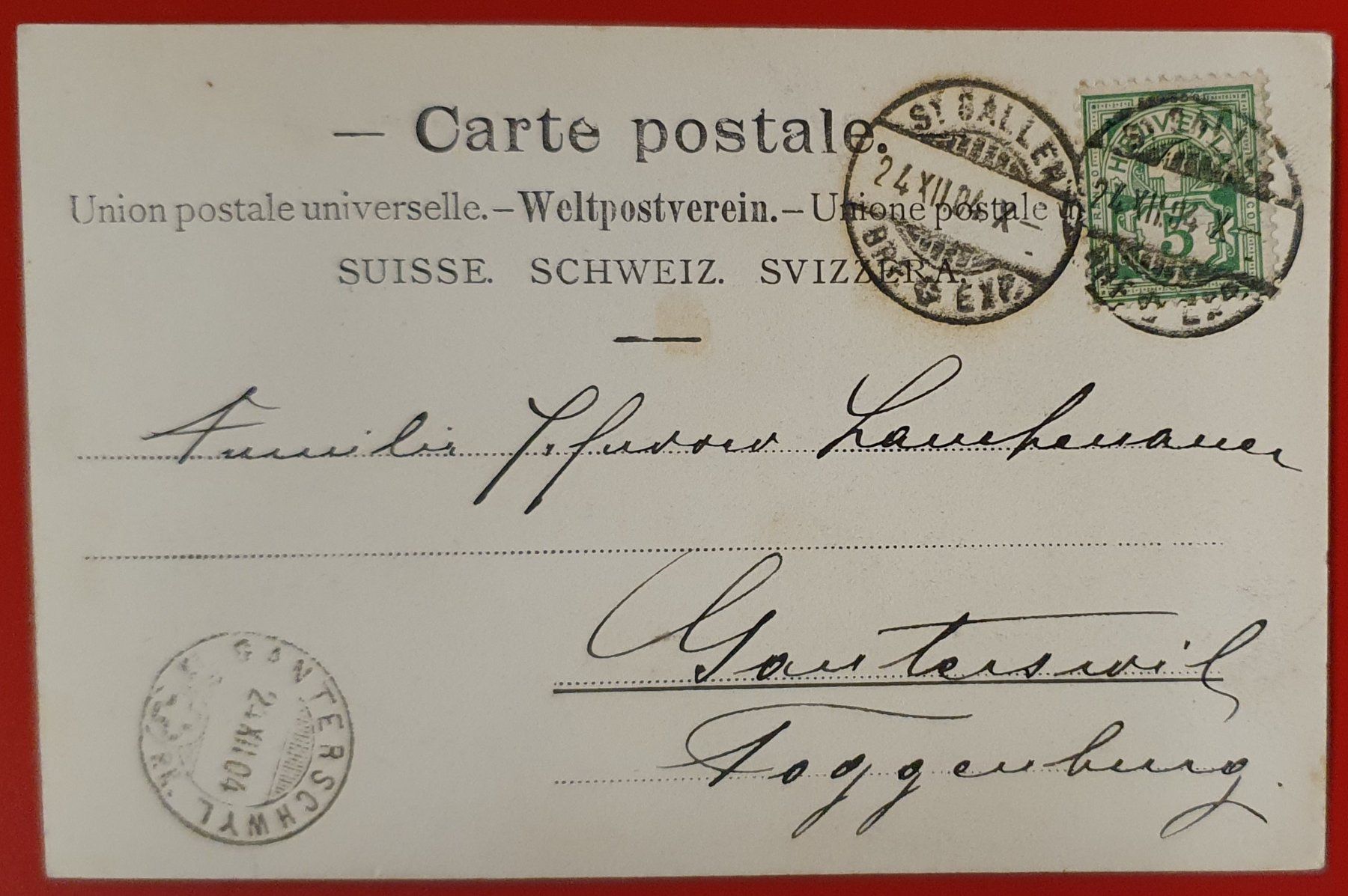 Ansichtskarten: St.Gallen 1904 - Markt mit Hotel Hecht – Gebraucht aus Kreuzlingen von Rschweiz1 1