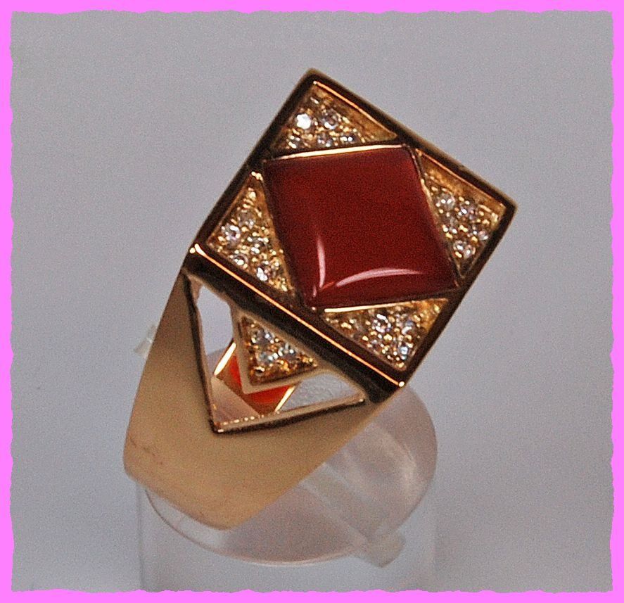 Anelli: Herrenring mit Zirkonia 18K Vergoldet – Nuovo e nell'imballaggio originale da Oberglatt ZH venduto da Diamond-Girl 1