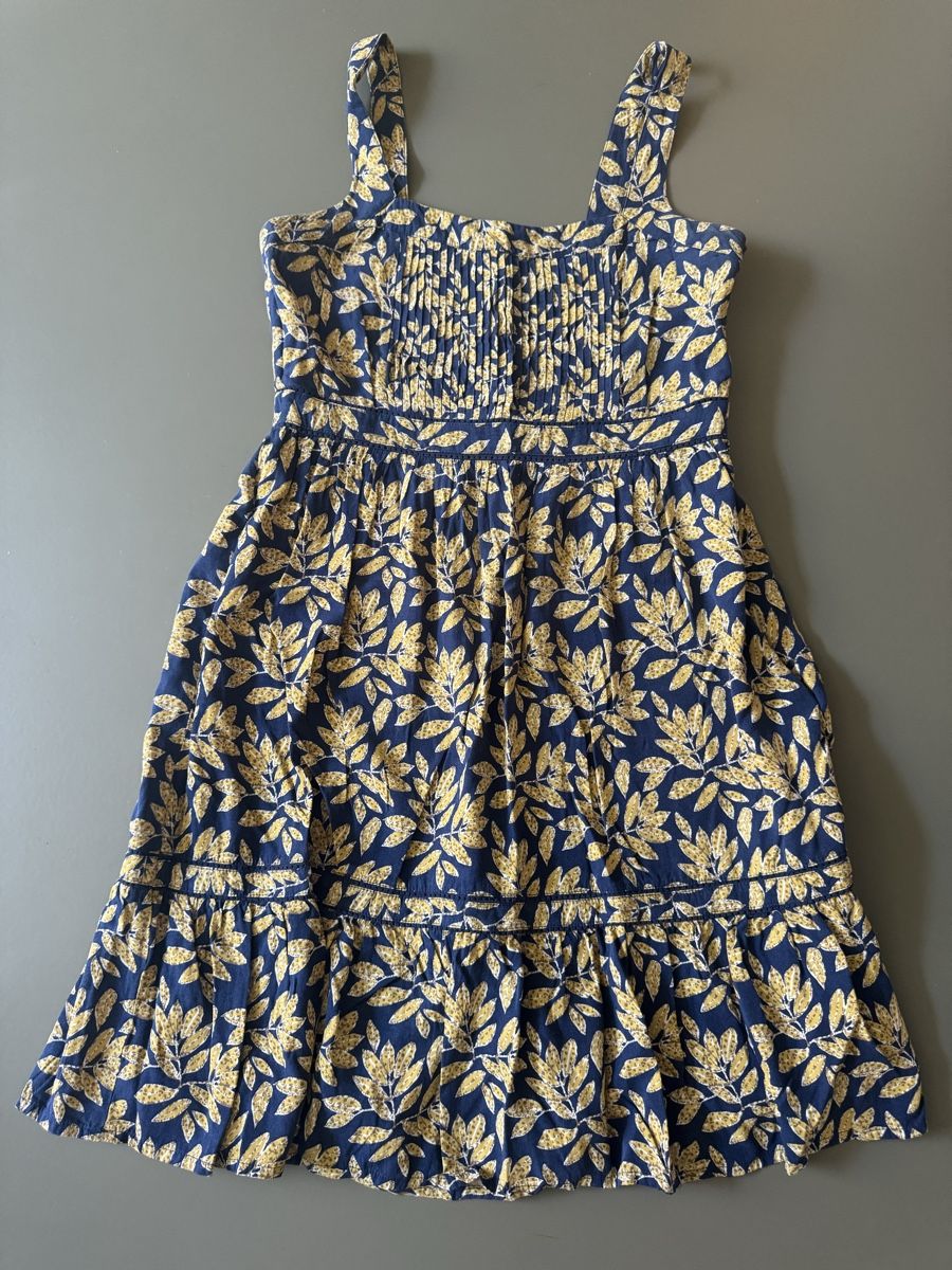 Vestiti: Sundress pattern leaves blue yellow size M – Usato da Zürich venduto da alieacelina