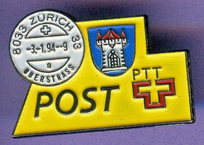 Plaketten & Abzeichen: PTT  Post  8033 OBERSTRASS – Gebraucht aus Winterthur von Sammleroase