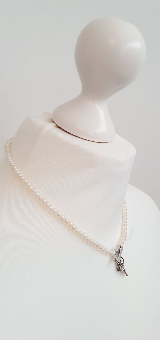 Ciondoli: Perlenkette ca 40cm lang mit Anhänger Silber 925er – Usato da Stansstad venduto da InStyle8 2