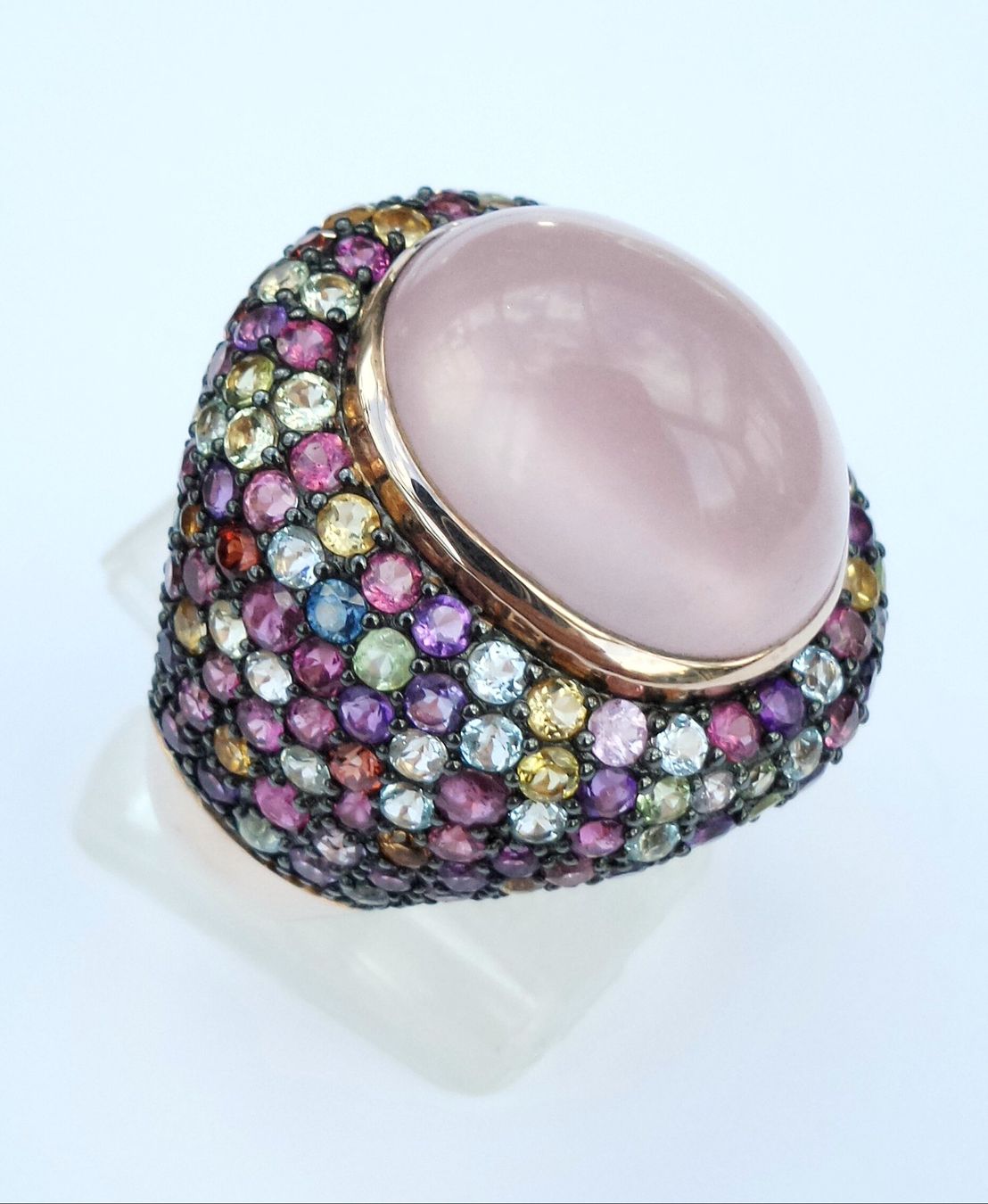 Anelli: Bunter Ring mit Rosenquarz – Nuovo (secondo la descrizione) da Zürich venduto da Bieter04 9