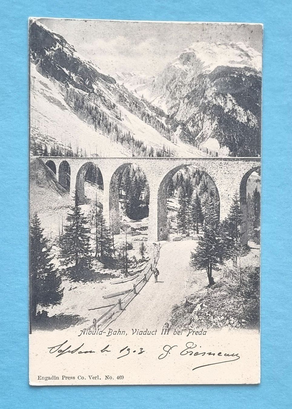 Cartoline postali: Albula-Bahn - Viadukt III bei Preda - 1903 – Usato da Rothrist venduto da RROENK