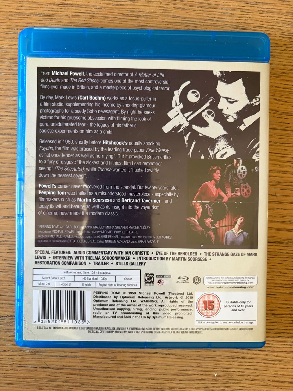 Tutti i DVDs: BLU RAY PEEPING TOM 50TH ANNIVERSARY ED. ZONE B – Usato da Geneve venduto da tigre69 1