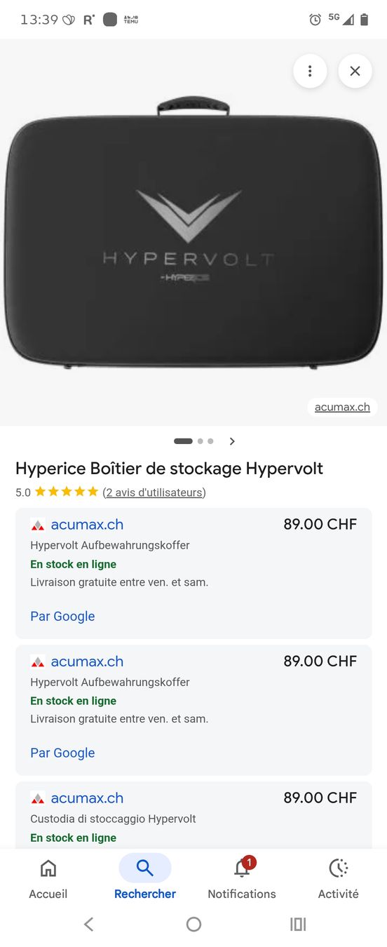 Valises de voyage: Hyperice Hypervolt mallette de transport noir – Neuf avec emballage d'origine à la tour de peilz par alegre02 2