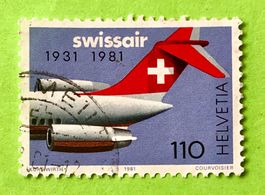  Nr.653 Sonderpostmarken 50 Jahr Swissair GESTEMPELT 1981  ﻿