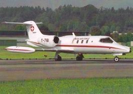 Postcard Swiss AF Learjet T-781