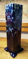 Jugendstil Vase Blau mit Blumen Wiener Stil 25cm hoch
