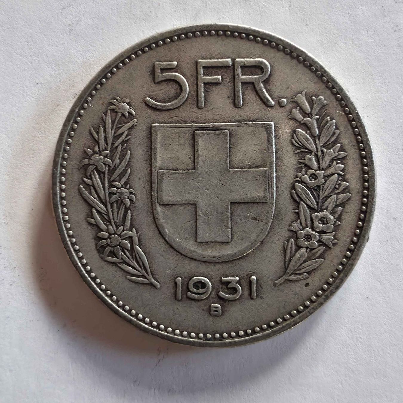 Tutti le monete: Silber-Münze 5-Franken 1931 – Usato da Filzbach venduto da Cschufi