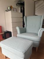 Ohrensessel mit Hocker hellblau guter Zustand