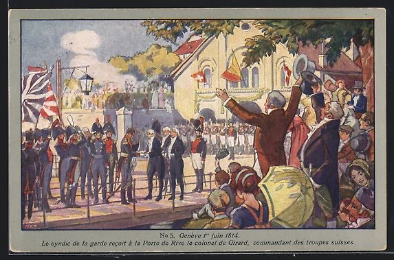 Cartoline postali: Genève, le syndic de la garde recoit  – Usato da Berlin venduto da bartko-reher