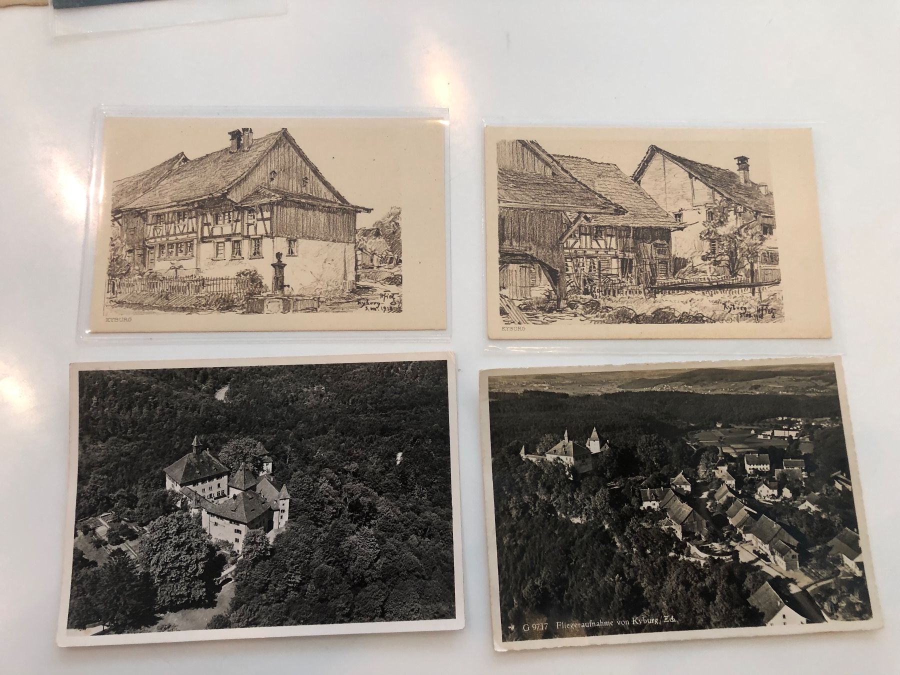 Cartoline postali: 11 alte verschiedene Ansichtskarten von KYBURG ZH – Usato da Lufingen venduto da Rac0 2