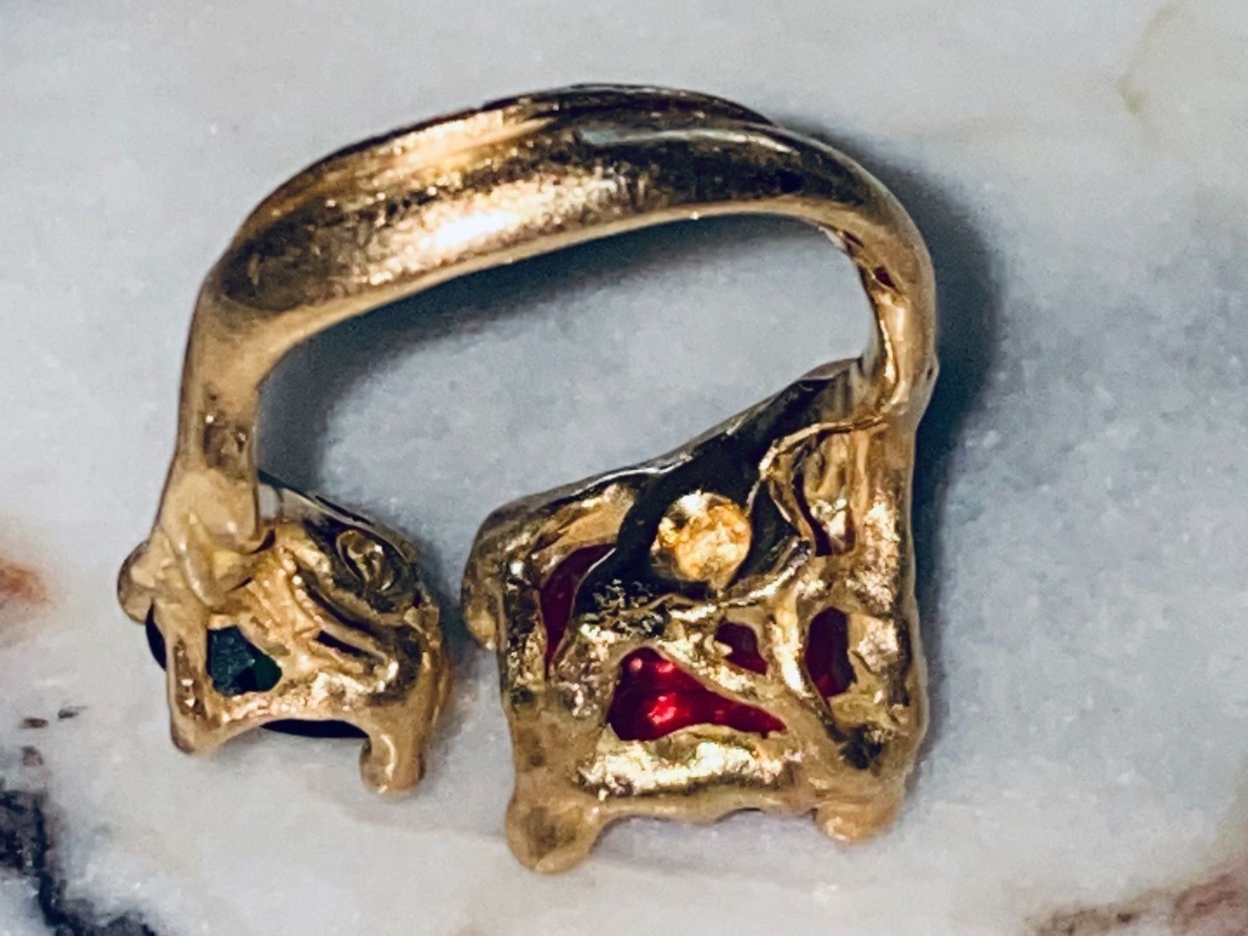 Llan Valls Joies Ringe: LLAN VALLS©️™️ Stackable Padparadscha Sapphire Green Garnet – Gebraucht aus Birsfelden von Brut 7