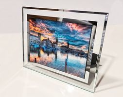Glasrahmen mit Silberverzierung 13 x 18 cm
