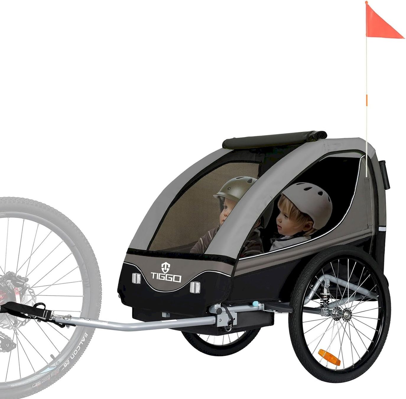 Veloanhänger: TIGGO Kinderanhänger + Federung Grau – Neu und originalverpackt aus Bottighofen von zaap 6