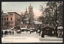 Lausanne, Place de la Riponne en hiver