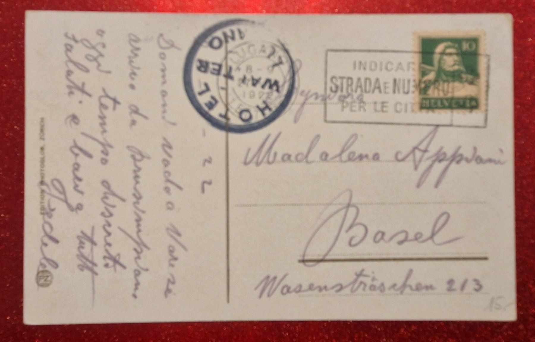 Cartoline postali: Lago di Lugano - Morcote 1922 – Usato da Melchnau venduto da Arthurius 1