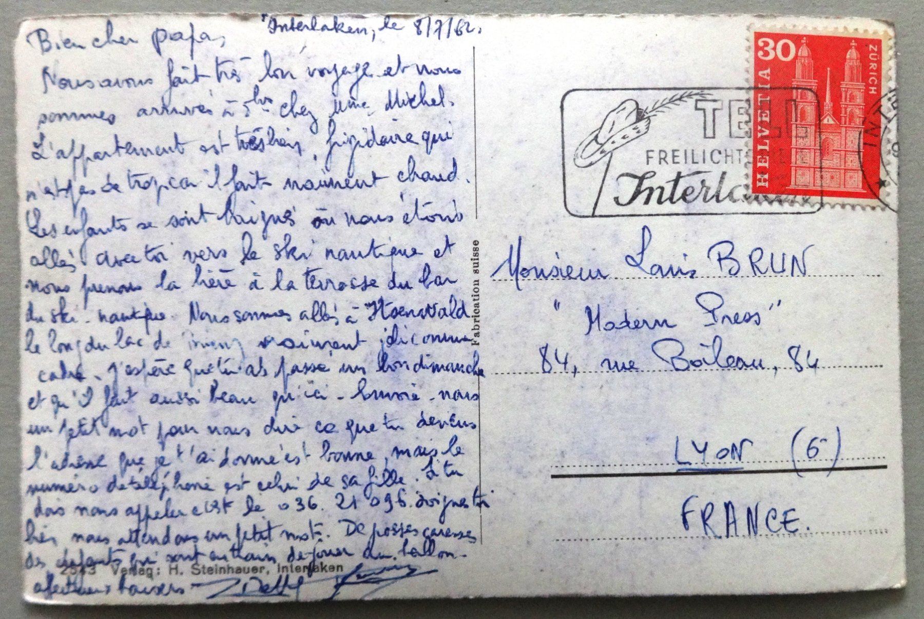 Cartes postales: Interlaken – D'occasion à Fétigny par Billy2miny 1