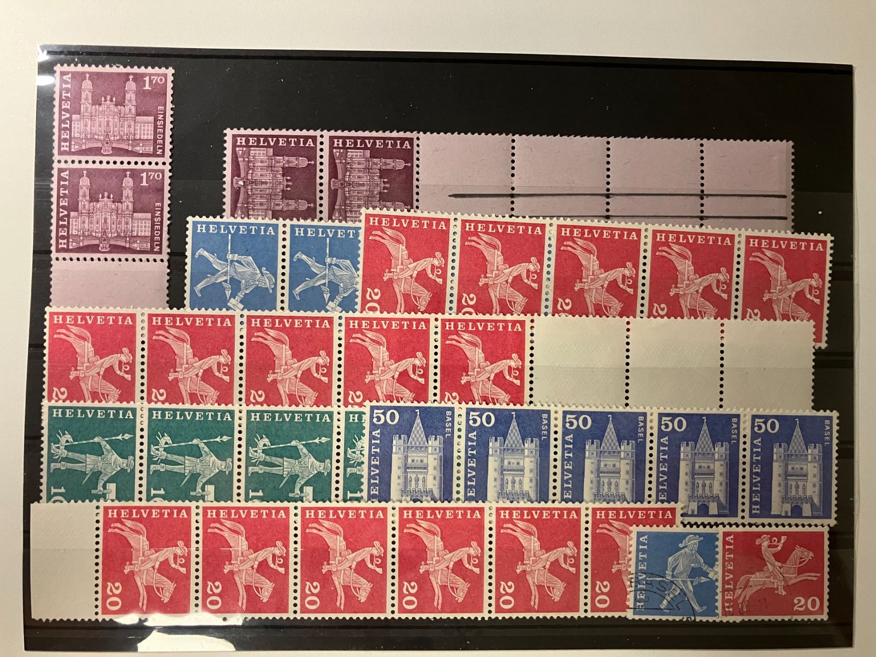 Alle Briefmarken: Rollenmarken **, 3 Einsteckkarten voll, teils m. Kontroll-Nr – Gebraucht aus Würenlos von Eulenpostuhu