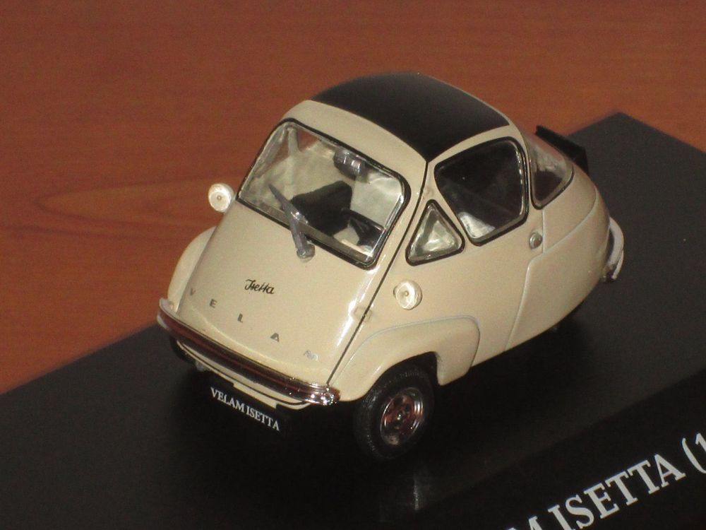 Miniature 1/43 QUIRALU Isetta Velam - Blanc Et Gris, Boîte Copie (entièrement Repeinte)