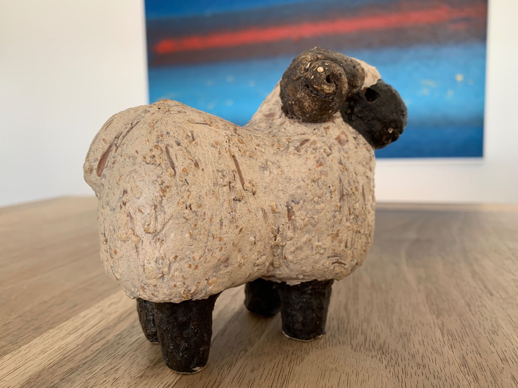 Statuette: Ueli Schmutz Keramik Schaf und Schafbock – Usato da Evilard venduto da Wittilda 3