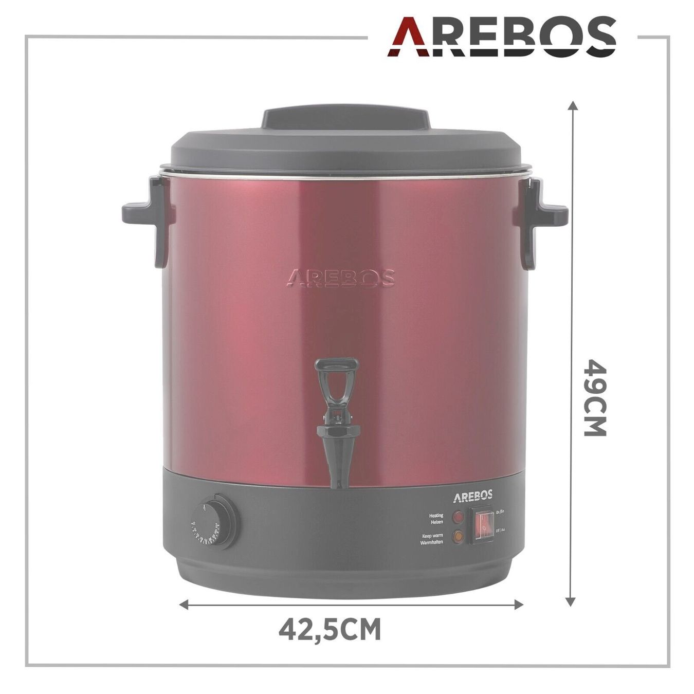 Elettrodomestici da cucina: AREBOS Einkochautomat 28 L Rot – Nuovo e nell'imballaggio originale da Bottighofen venduto da zaap 5