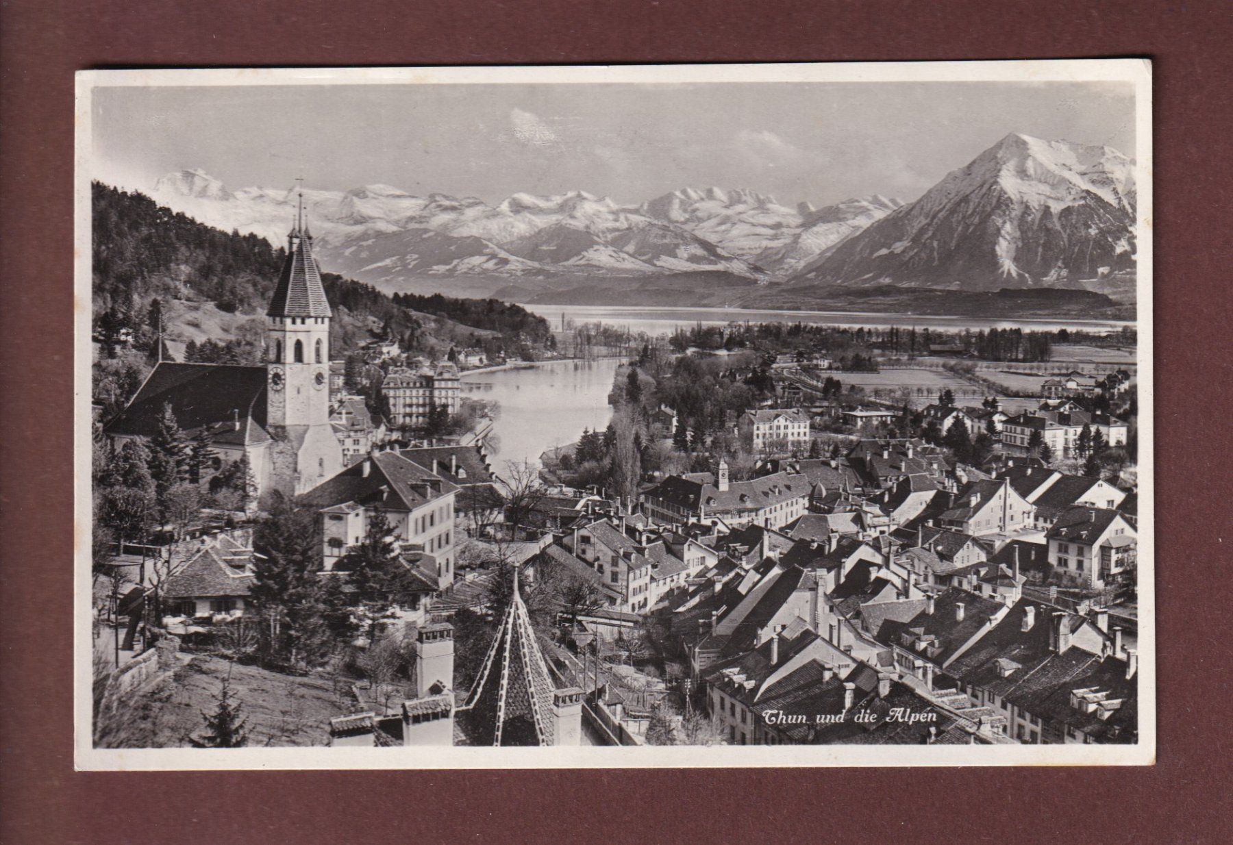 Cartoline postali: THUN und die Alpen - 1936 – Usato da Pully venduto da nicecards
