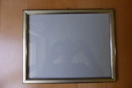 Antiker Bilderrahmen handvergoldet leicht Silber 23 x 29 cm