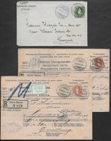 1891/06 Drei belege Stehende Helvetia o Zürich 1x NY ab 1.-